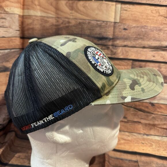 Badass Beard Care Hat Cap Camo SnapBack Adjustable Dont Fear The Beard  Patch - Picture 2 of 8